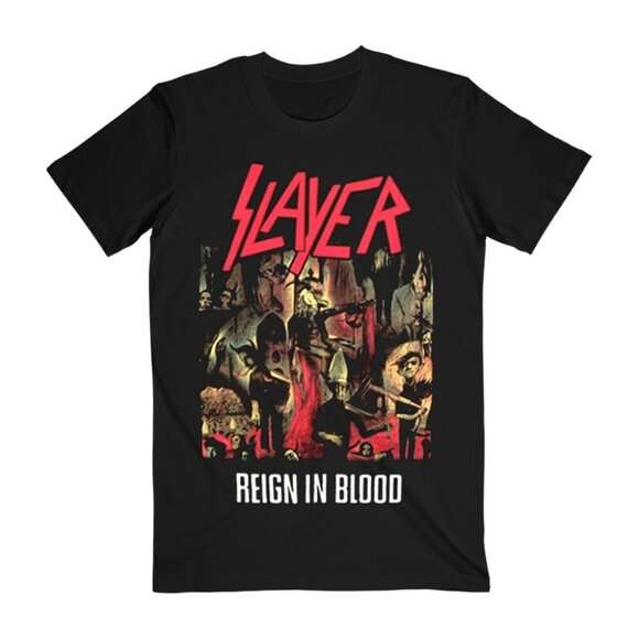 Slayer Reign in Blood T-Shirt Thrash Metal Band Fan Tee 99 - Picture 1 of 5